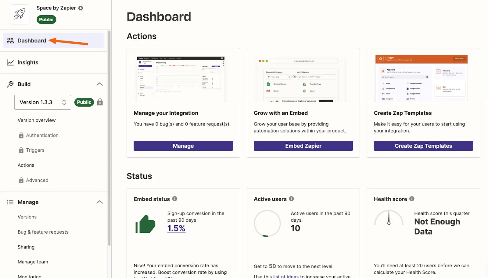Zapier dashboard showing ecommerce automation software.