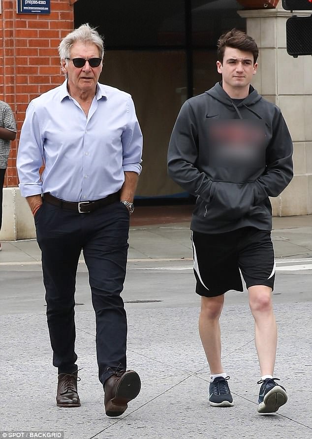 Liam Flockhart with his father, Harrison Ford