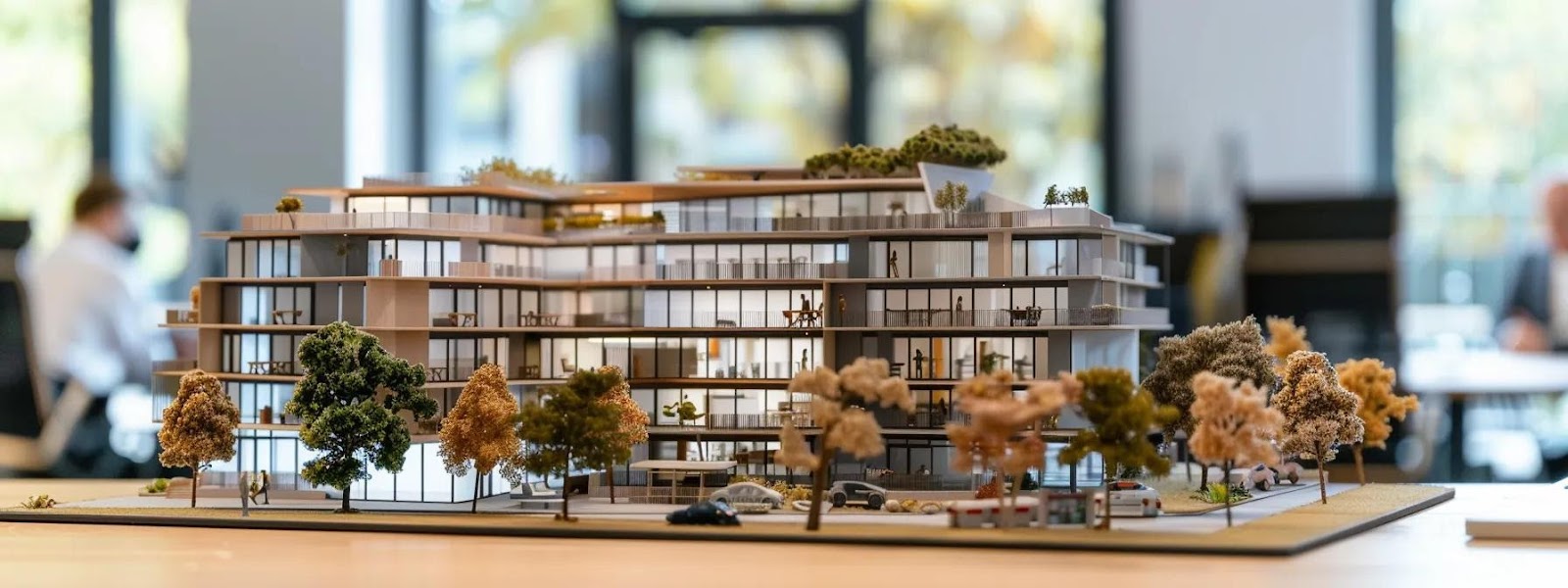 a sophisticated architectural model showcases a blend of modern and traditional design elements, set within a stylish chiswick office environment, emphasising tailored design solutions that celebrate the area’s diverse property portfolio.