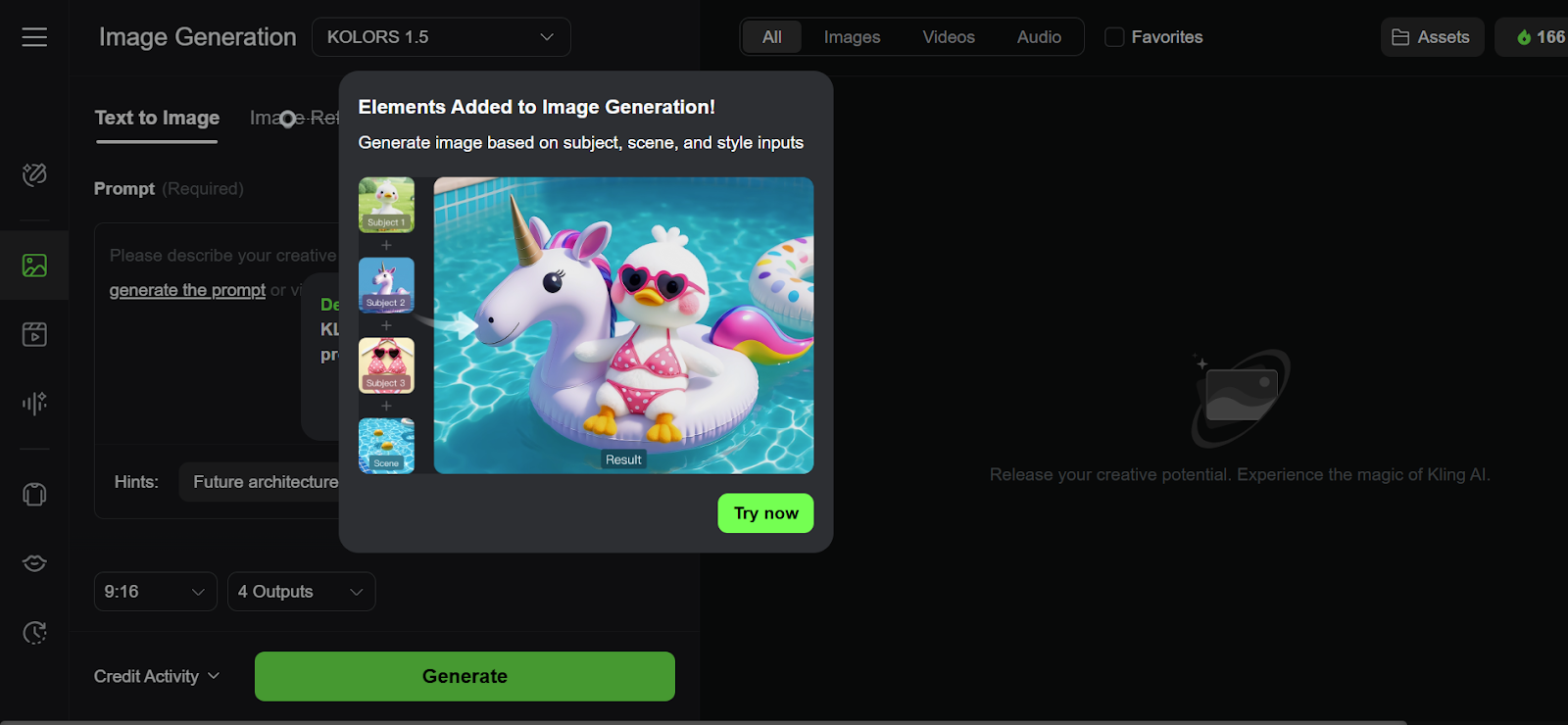 Image generation with Kling AI