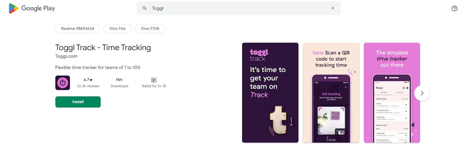 4. Toggl – Time Tracking Made Fun Busy Moms productivity app for working moms