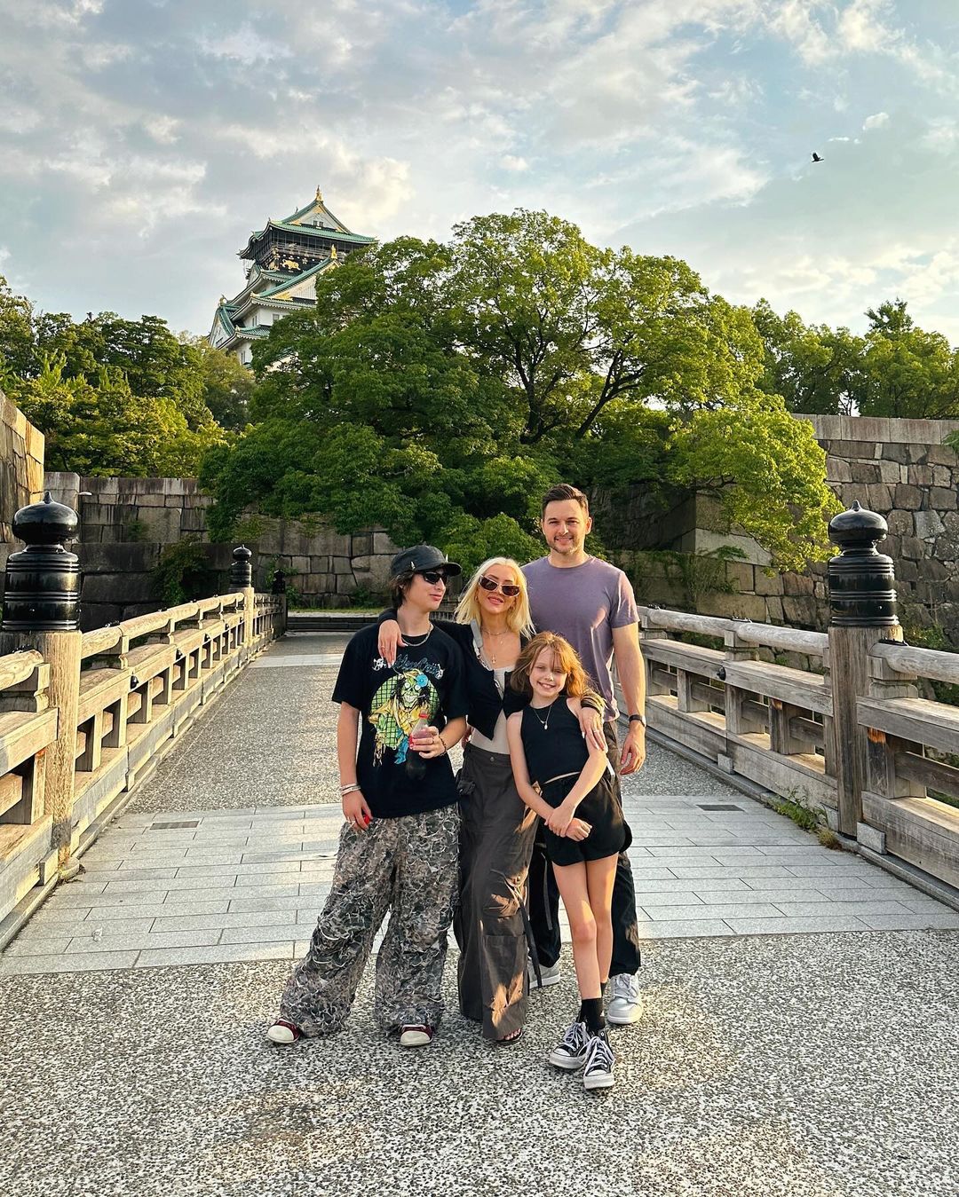 Max Liron, Christina Aguilera, Summer Rain, and Matt Rutler, on a family vacation from a post dated November 14, 2024 | Source: Instagram/xtina