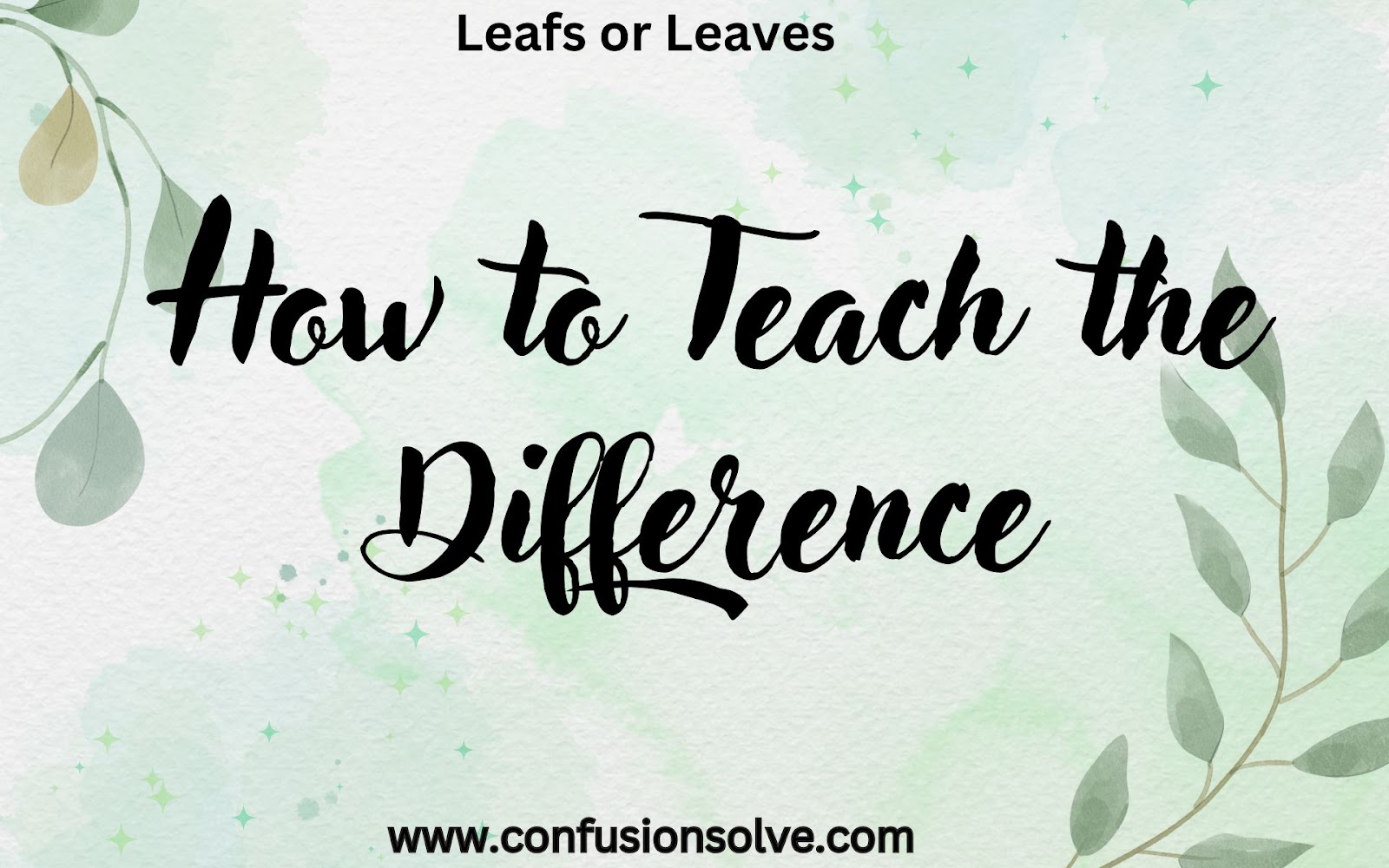 Leaf vs. leaves
