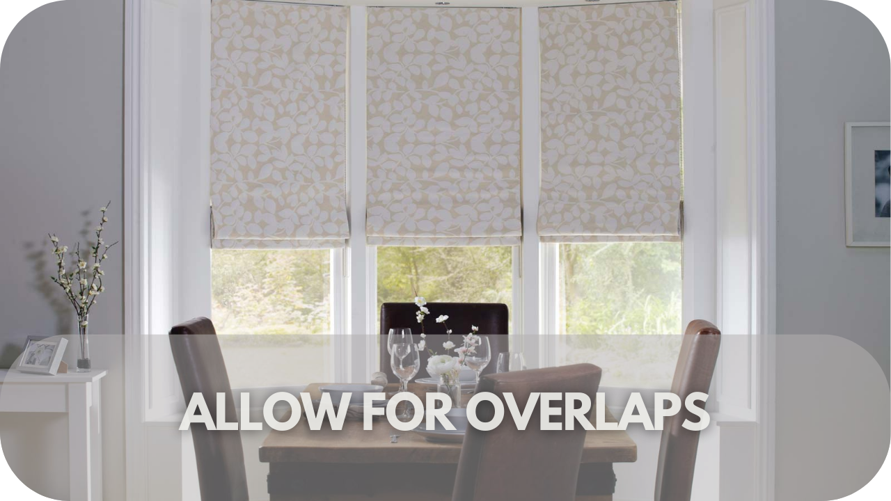 Overlapping bay window blinds