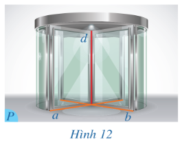 BÀI 2. ĐƯỜNG THẲNG VUÔNG GÓC VỚI MẶT PHẲNGI. ĐỊNH NGHĨABài 1: Hình 10 mô tả một người thợ xây đang thả dây dọi vuông góc với nền nhà. Coi dây dọi như đường thẳng d và nền nhà như mặt phẳng (P), khi đó Hình 10 gợi nên hình ảnh đường thẳng d vuông góc với mặt phẳng (P). Người thợ xây đặt chiếc thước thẳng ở một vị trí tùy ý trên nền nhà. Coi chiếc thước thẳng đó là đường thẳng a trong mặt phẳng (P), nêu dự đoán về mối liên hệ giữa đường thẳng d và đường thẳng a.Đáp án chuẩn: Đường thẳng d và đường thẳng a vuông góc với nhau.II. ĐIỀU KIỆN ĐỂ ĐƯỜNG THẲNG VUÔNG GÓC VỚI MẶT PHẲNGBài 1: Hình 12 mô tả cửa tròn xoay, ở đó trục cửa và hai mép cửa gợi nên hình ảnh các đường thẳng d, a, b; sàn nhà coi như mặt phẳng (P) chứa a và b. Hỏi đường thẳng d có vuông góc với mặt phẳng (P) hay không? Đáp án chuẩn: d⊥PBài 2: Cho hình chóp S.ABCD có đáy ABCD là hình thoi, SA ⊥ (ABCD) Chứng minh rằng BD ⊥ (SAC) Đáp án chuẩn: SA⊥BD, AC⊥BD => BD⊥SACIII. TÍNH CHẤTBài 1: Cho điểm O và đường thẳng a. Gọi b, c là hai đường thẳng phân biệt cùng đi qua điểm O và cùng vuông góc với đường thẳng a (Hình 14).a) Mặt phẳng (P) đi qua hai đường thẳng b, c có vuông góc với đường thẳng a hay không?b) Có bao nhiêu mặt phẳng đi qua điểm O và vuông góc với đường thẳng a?Đáp án chuẩn: a) a⊥Pb) Một mặt phẳng duy nhất Bài 2: Hình 17 mô tả một cửa gỗ có dạng hình chữ nhật, ở đó nẹp cửa và mép dưới cửa lần lượt gợi nên hình ảnh hai đường thẳng d và a. Điểm M là vị trí giao giữa mép gắn bản lề và mép dưới của cửa. Hãy giải thích tại sao khi quay cánh cửa, mép dưới cửa là những đường thẳng a luôn nằm trên mặt phẳng đi qua điểm M cố định và vuông góc với đường thẳng d.Đáp án chuẩn: Vì sàn nhà là một mặt phẳng vuông góc với đường thẳng d. Mà đường thẳng a luôn nằm trên mặt phẳng đó vì vậy đường thẳng d luôn vuông góc với đường thẳng aBài 3: Cho mặt phẳng (P) và điểm O. Gọi a, b là hai đường thẳng cắt nhau thuộc mặt phẳng (P) sao cho a và b không đi qua O. Lấy hai mặt phẳng (Q), (R) lần lượt đi qua O và vuông góc a, b (Hình 18). a) Giao tuyến ∆ của hai mặt phẳng (Q), (R) có vuông góc với mặt phẳng (P) hay không?b) Có bao nhiêu đường thẳng đi qua O và vuông góc với (P)?Đáp án chuẩn: a) {∆⊥a⊂P; ∆⊥b⊂P a∩b   => ∆⊥Pb) Chỉ có duy nhất 1 đường thẳngBài 4: Cho mặt phẳng (P) và đường thẳng a cắt nhau tại điểm O, a ⊥ (P). Giả sử điểm M thỏa mãn OM ⊥ (P) Chứng minh rằng M ∈ a Đáp án chuẩn: {a∩P=O;a⊥P;OM⊥P  => M∈aIV. LIÊN HỆ GIỮA QUAN HỆ SONG SONG VÀ QUAN HỆ VUÔNG GÓC CỦA ĐƯỜNG THẲNG VÀ MẶT PHẲNGBài 1: Trong Hình 19, hai thanh sắt và bản phẳng để ngồi gợi nên hình ảnh hai đường thẳng a, b và mặt phẳng (P).Quan sát Hình 19 và cho biết:a) Nếu hai đường thẳng a và b song song với nhau và mặt phẳng (P) vuông góc với đường thẳng a thì mặt phẳng (P) có vuông góc với đường thẳng b hay không;b) Nếu hai đường thẳng a và b cùng vuông góc với mặt phẳng (P) thì chúng có song song với nhau hay không.Đáp án chuẩn: a) Mặt phẳng (P) có vuông góc với đường thẳng b b) Chúng có song song với nhauBài 2: Cho đường thẳng d và mặt phẳng (P) cắt nhau tại điểm O. Lấy các điểm A, B thuộc d và khác O; các điểm A’, B’ thuộc (P) thỏa mãn AA’ ⊥ (P), BB’ ⊥ (P). Chứng minh rằng:AA BB'=OAOBĐáp án chuẩn: AA'P, BB'P => AA'//BB' => AA'BB'=OAOB (định lí Thalès)Bài 3: Trong Hình 21, hai mặt trần của nhà cao tầng và cột trụ bê tông gợi nên hình ảnh hai mặt phẳng (P), (Q) phân biệt và đường thẳng a.Quan sát Hình 21 và cho biết:a) Nếu hai mặt phẳng (P), (Q) song song với nhau và đường thẳng a vuông góc với mặt phẳng (P) thì đường thẳng a có vuông góc với mặt phẳng (Q) hay không;b) Nếu hai mặt phẳng (P), (Q) cùng vuông góc với đường thẳng a thì chúng có song song với nhau hay không.Đáp án chuẩn: a) a⊥Qb) (P)//(Q)Bài 4: Cho hình chóp S.ABC có SA ⊥ (ABC). Mặt phẳng (P) khác với mặt phẳng (ABC), vuông góc với đường thẳng SA và lần lượt cắt các đường thẳng SB, SC tại hai điểm phân biệt B’, C’. Chứng minh rằng B’C’ // BC.Đáp án chuẩn: P⊥SA; ABC⊥SA   => (P)//(ABC) => B'C'//BCV. Phép chiếu vuông gócBài 1: Trong mặt phẳng (P). Xét một điểm M tùy ý trong không gian.a) Có bao nhiêu đường thẳng d đi qua điểm M và vuông góc với mặt phẳng (P)?b) Đường thẳng d cắt mặt phẳng (P) tại bao nhiêu giao điểmĐáp án chuẩn: a) Có 1 đường thẳngb) Đường thẳng (d) cắt mặt phẳng (P) tại 1 điểmBài 2: Cho mặt phẳng (P) và đoạn thẳng AB. Xác định hình chiếu của đoạn thẳng AB trên mặt phẳng (P) Đáp án chuẩn: Trường hợp 1: AB⊄P:- Bước 1: Tìm hình chiếu A' của A lên P- Bước 2: Tìm hình chiếu B' của B lên P- Bước 3: Nối A' với B' ta được đoạn thẳng A'B' là hình chiếu của AB lên P.Trường hợp 2: Đoạn AB có A hoặc B thuộc P.- Bước 1: Hình chiếu của điểm A (hoặc B) thuộc (P) lên P là chính nó.- Bước 2: Xác định hình chiếu A' (hoặc B’) của điểm còn lại lên P- Bước 3: Nối điểm A và B' (hoặc A' và B) lại ta được hình chiếu của đoạn AB lên P.Trường hợp 3: AB⊥P tại A (hoặc B).- Hình chiếu của AB lên P chính là điểm B (hoặc điểm A)Trường hợp 4: AB⊂PVI. ĐỊNH LÍ BA ĐƯỜNG VUÔNG GÓCBài 1: Trong Hình 27, mặt sàn gợi nên hình ảnh mặt phẳng (P), đường thẳng a không vuông góc với mặt phẳng (P), đường thẳng a’ là hình chiếu của đường thẳng a trên mặt phẳng (P), đường thẳng d nằm trong mặt phẳng (P). Quan sát Hình 27 và cho biết:a) Nếu đường thẳng d vuông góc với hình chiếu a’ thì đường thẳng d có vuông góc với a hay không;b) Ngược lại, nếu đường thẳng d vuông góc với a thì đường thẳng d có vuông góc với hình chiếu a’ hay không.Đáp án chuẩn: a)  d ⊥ ab) d ⊥ a′Bài 2: Cho hình chóp S.ABCD có SA ⊥ (ABCD) và đáy ABCD là hình chữ nhật. Chứng minh rằng các tam giác SBC và SCD là các tam giác vuông.Đáp án chuẩn: +) BC ⊥ (SAB) ⇒ BC ⊥ SB => ∆SBC vuông tại B+) CD ⊥ (SAD) ⇒ CD ⊥ SD => ∆SCD vuông tại DVI. Bài tập