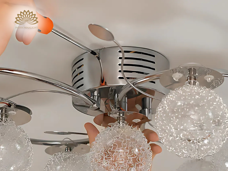 Removing a chandelier requires careful handling