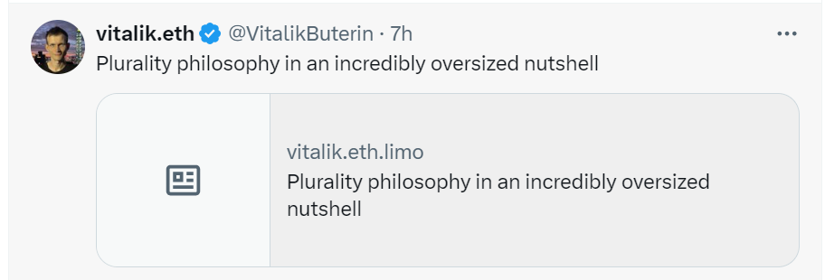 Vitalik Buterin Promotes Plurality