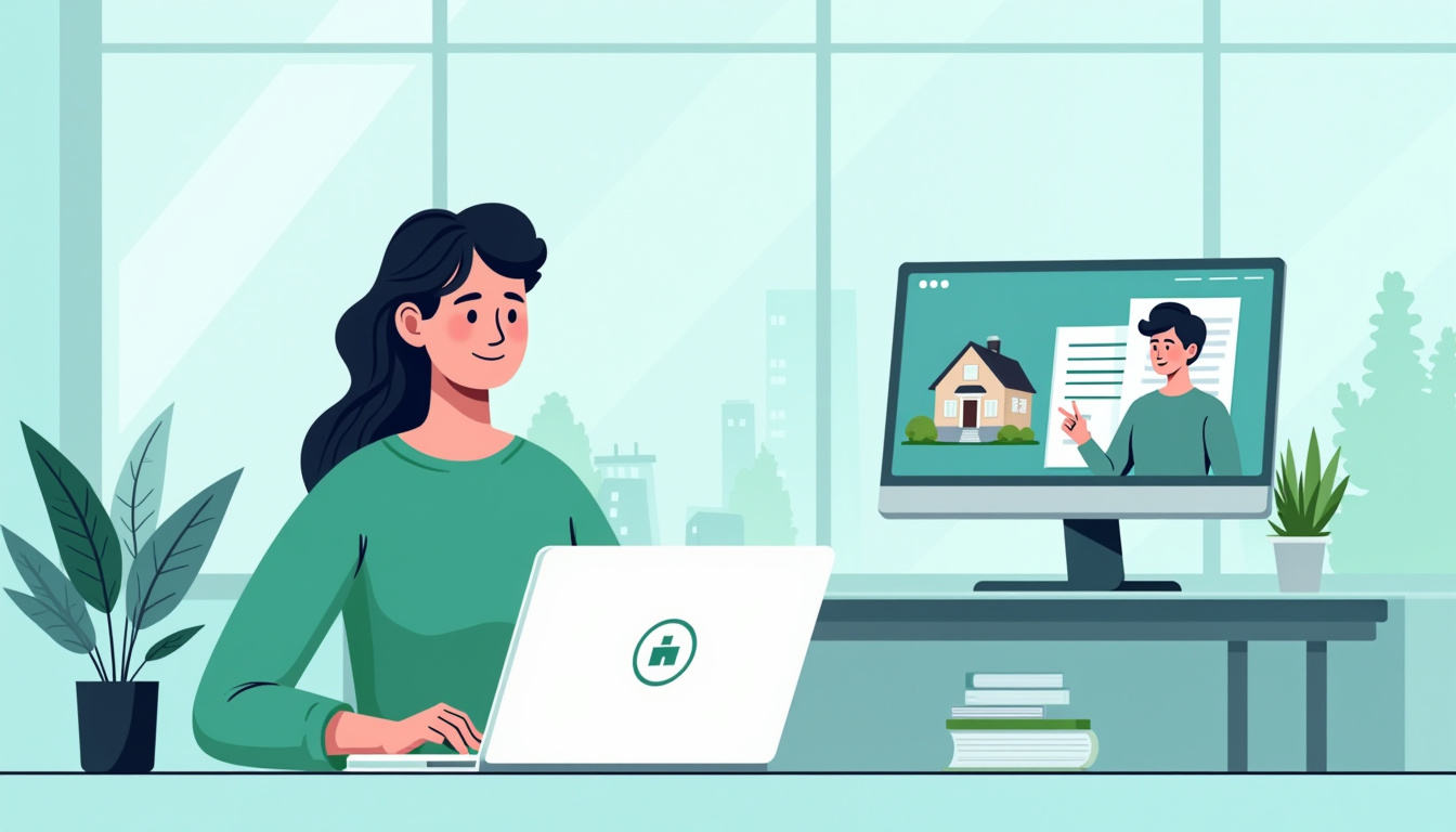 Homeowner using online services to connect with professional property tax consultants who analyze valuation data