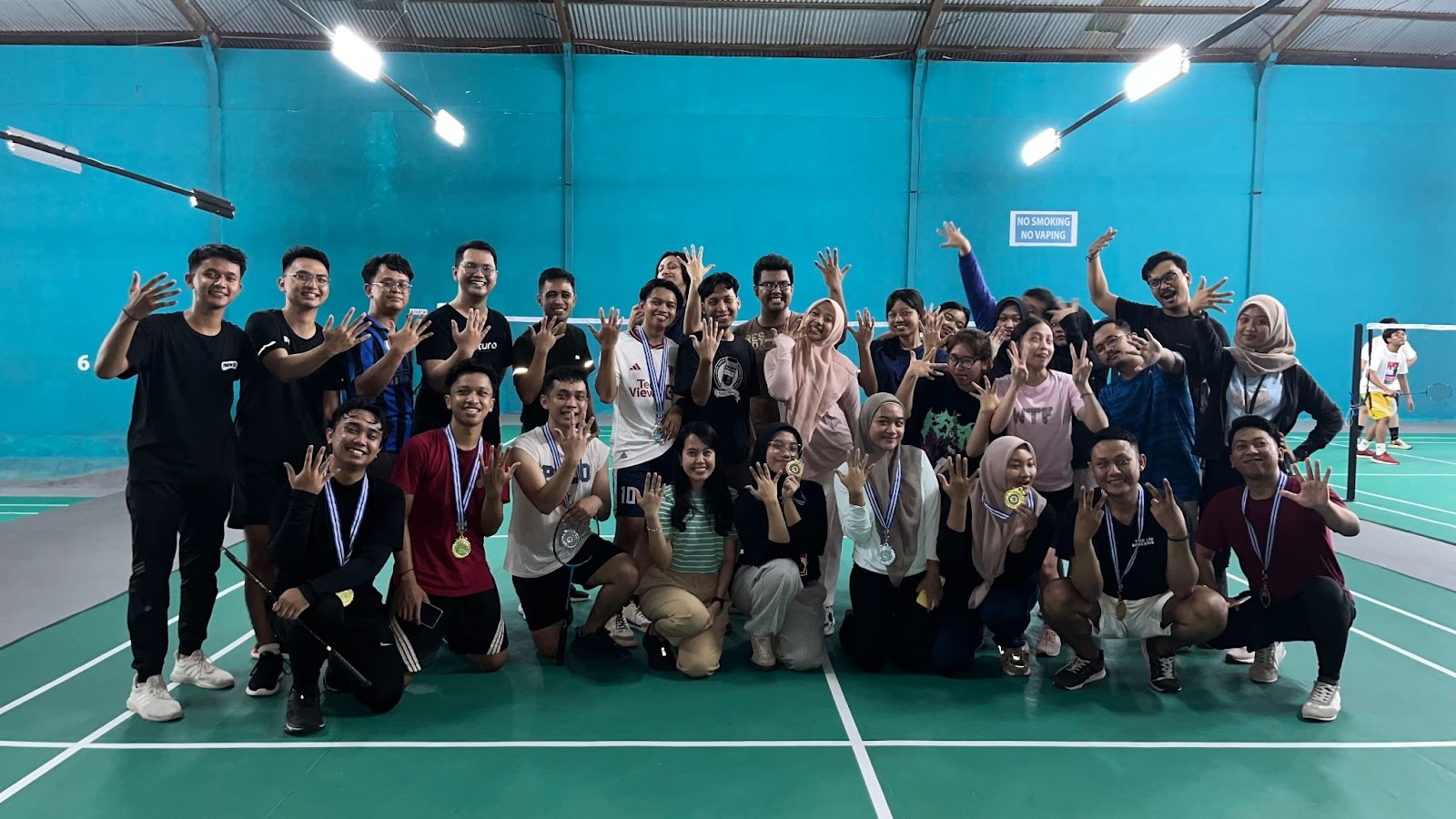 The entire cmlabs team joined a badminton tournament to celebrate the 5th anniversary.