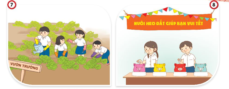 BÀI 5: TÍCH CỰC HOÀN THIỆN NHIỆM VỤ Ở LỚP, Ở TRƯỜNGA. KHỞI ĐỘNGGV cho HS nghe và hát theo bài hát “Đội em làm kế hoạch nhỏ”.NỘI DUNG BÀI HỌC GỒM:Quan sát tranh và trả lời câu hỏiQuan sát các tình huống và trả lời câu hỏiQuan sát tranh và trả lời câu hỏiB. HOẠT ĐỘNG HÌNH THÀNH KIẾN THỨCHoạt động 1: Quan sát tranh và trả lời câu hỏiBạn nào trong tranh tích cực hoàn thành nhiệm vụ ở lớp, ở trường?  Nội dung ghi nhớ:+ Tranh 1: các bạn đang tích cực tham gia tổng vệ sinh lớp học.=> Hoàn thành nhiệm vụ ở lớp, ở trường.+ Tranh 2: H’nie nhân nhiệm vụ mang khăn trải bàn để trang trí cho hội thi văn nghệ của lớp những bạn đã không nhớ mang đi...Hoạt động 2: Quan sát các tình huống và trả lời câu hỏiMỗi nhóm tìm hiểu về một tình huống trong SGK tr.25+ Nội dung của từng tranh vẽ là gì?+ Các bạn trong tranh được giao nhiệm vụ gì ở lớp, ở trường?+ Các bạn ấy đã thực hiện nhiệm vụ đó như thế nào?+ Bạn nào đã hoàn thành nhiệm vụ đúng kế hoạch, có chất lượng?Nội dung ghi nhớ:+ Tình huống 1: cô giáo giao nhiệm vụ cho cả lớp hoàn thành tranh vẽ về chủ đề “Ngày Tết quê em” trong vòng một tuần, Cốm đã hoàn thành bài còn Na thì quên mất. => Cốm đã hoàn thành nhiệm vụ đúng kế hoạch.+ Tình huống 2: cô giáo giao nhiệm vụ cho cả lớp hoàn thiện sản phẩm môn Công nghệ thật cẩn thận. Bạn ở tranh 2 đã hoàn thành bài rất cẩn thận, tỉ mỉ cả về nội dung và hình thức. Bạn ở tranh b chỉ làm qua loa cho xong.Hoạt động 3: Quan sát tranh và trả lời câu hỏiQuan sát tranh 1, 2  SGK tr.26 và trả lời câu hỏi:+ Vì sao các bạn lại được thời gian khen ngợi?+ Việc các bạn tích cực hoàn thành nhiệm vụ ở lớp, ở trường đã mang lại những lợi ích gì? Nội dung ghi nhớ:+ Các bạn được thầy giáo khen ngợi vì các bạn đã tích cực hoàn thành nhiệm vụ ở trường, ở lớp và có nhiều tiến bộ trong học tập, rèn luyện...C. HOẠT ĐỘNG LUYỆN TẬPCâu 1: Biểu hiện của sự tích cực hoàn thành nhiệm vụ ở lớp, trường là?A. Đi học muộn.B. Không tham gia làm bài nhóm.C. Chép bài của bạn.D. Hoàn thành bài tập đúng hạn.Câu 2: Biểu hiện của sự không tích cực hoàn thành nhiệm vụ ở lớp, trường là?A. Đi học đúng giờ.B. Tích cực tham gia làm bài nhóm.C. Quên không làm bài tập về nhà.D. Xung phong xây dựng bài.Câu 3: Cô giáo giao bài tập vẽ tranh theo chủ đề “Ngày Tết quê em”, yêu cầu các bạn hoàn thành trong một tuần. Một tuần sau, khi cô giáo kiểm tra, Mai đã vẽ xong còn Huệ quên chưa vẽ. Hỏi bạn nào trong tình huống trên đã tích cực hoàn thành nhiệm vụ ở lớp, trường?A. Huệ.B. Mai.C. Lan.D. Hoa.Câu 4: Biểu hiện nào sau đây không thể hiện việc tích cực hoàn thành các nhiệm vụ ở lớp, trường?A. Cùng nhau dọn dẹp vệ sinh, không có ai lười nhác, trốn việc.B. Tích cực tham gia xây dựng bài học.C. Nộp bài tập trễ hạn.D. Cùng nhau chăm sóc vườn cây của trường.Câu 5: Việc làm của hai bạn nữ trong bức tranh dưới đây thể hiện điều gì?A. Tích cực hoàn thành nhiệm vụ ở lớp, trường.B. Chưa tích cực hoàn thành nhiệm vụ ở lớp, trường.C. Vừa tích cực vừa chưa tích cực hoàn thành nhiệm vụ ở lớp, trường.D. Không thể hiện điều gì.Nội dung ghi nhớ:Câu hỏi12345Đáp ánDCBCBD. HOẠT ĐỘNG VẬN DỤNG