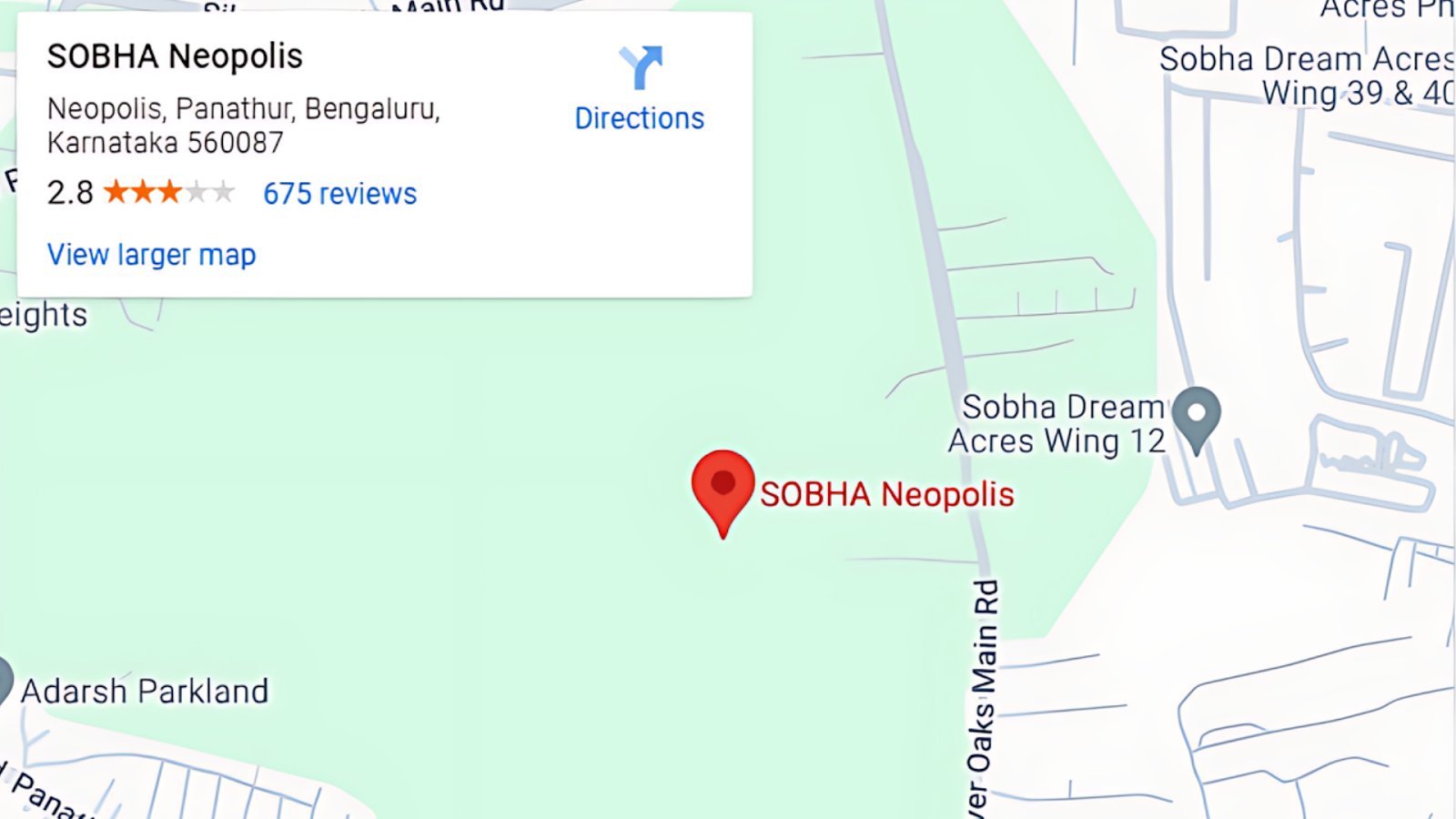 Sobha Neopolis location.