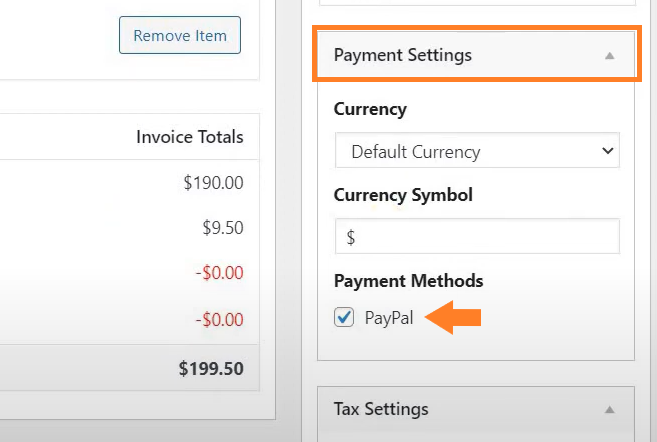 set payment settings