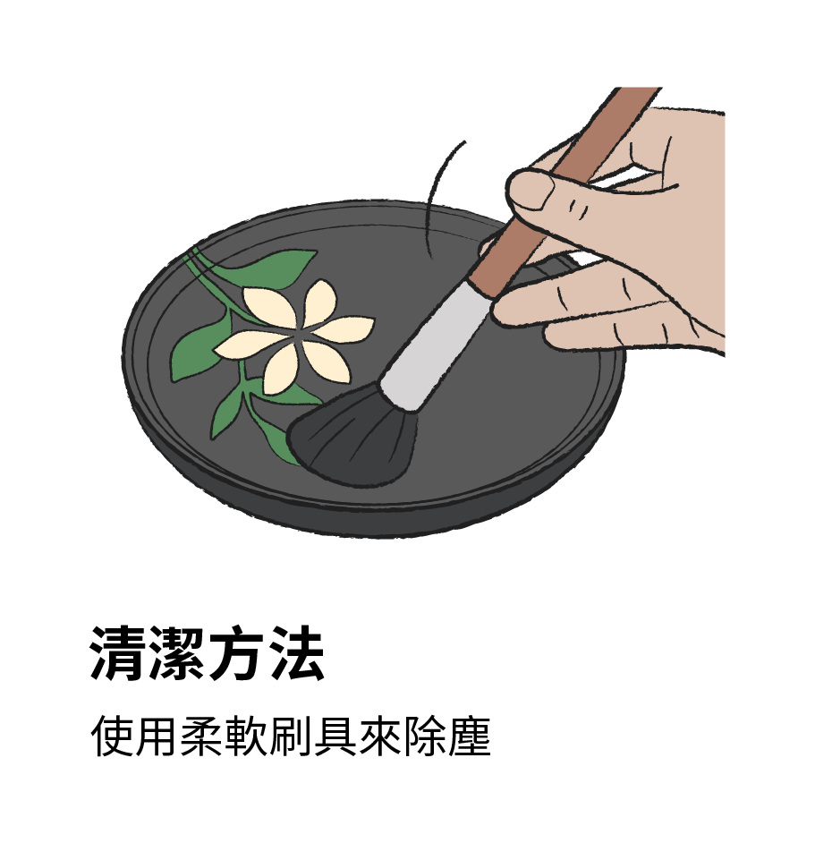 清潔方法：使用柔軟刷具來除塵