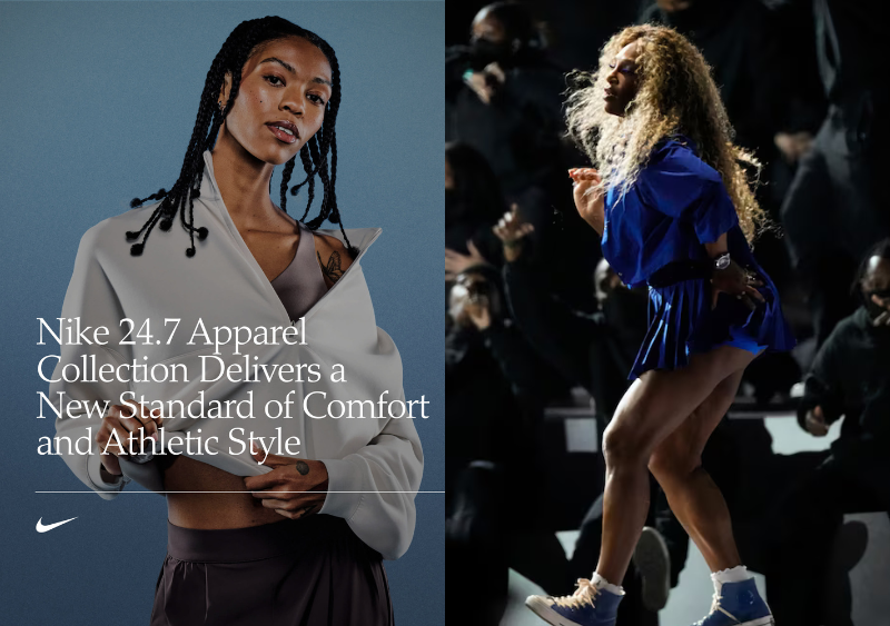 Serena Williams at Super Bowl along Nike 24.7 Collection Image