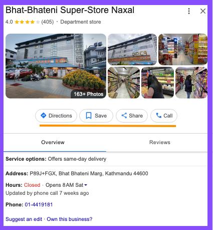 bhatbhateni super store naxal-  What is Local SEO in Nepal? Importance of Local SEO in Nepal: kumarpradhan.com