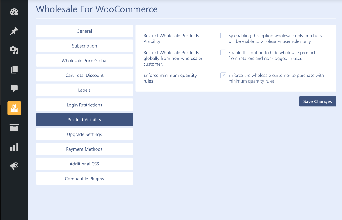 Additonal features of the Wholesale plugin