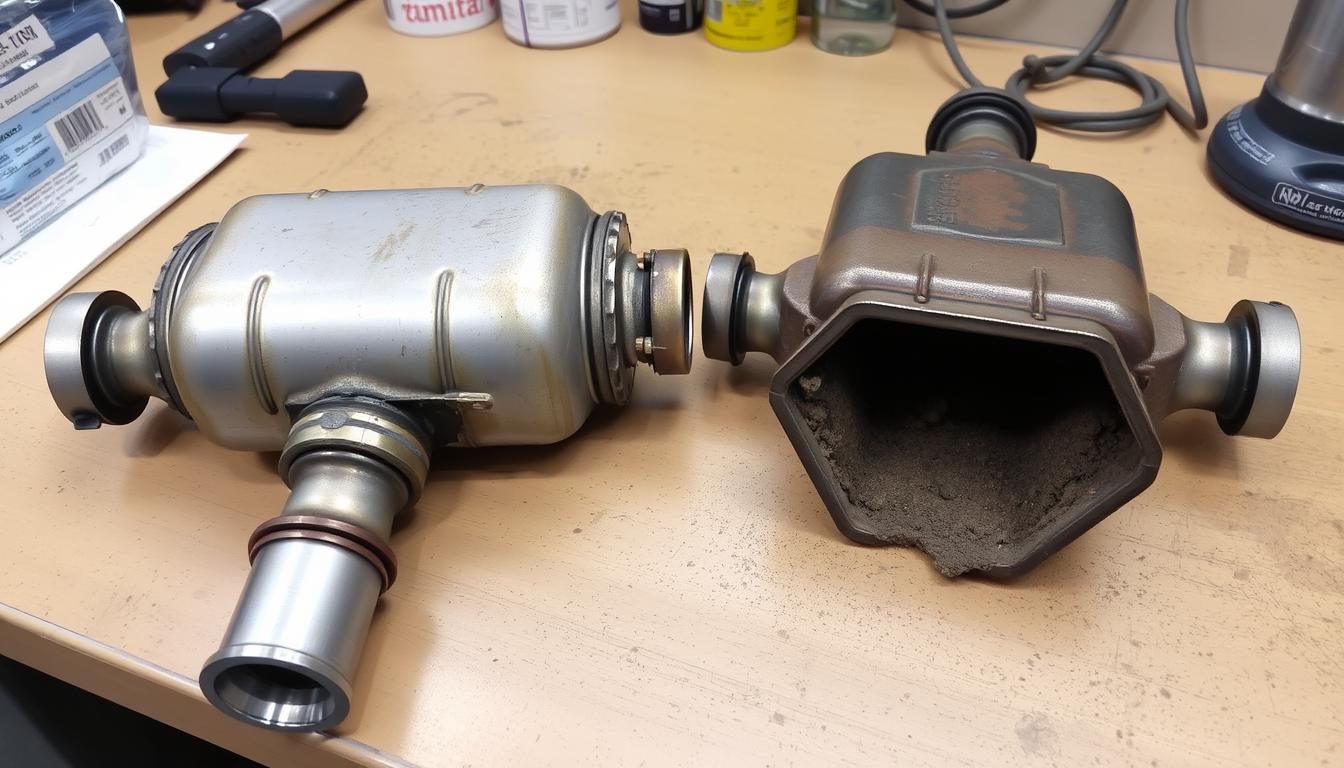 New catalytic converter ready for installation to fix P0430 car code