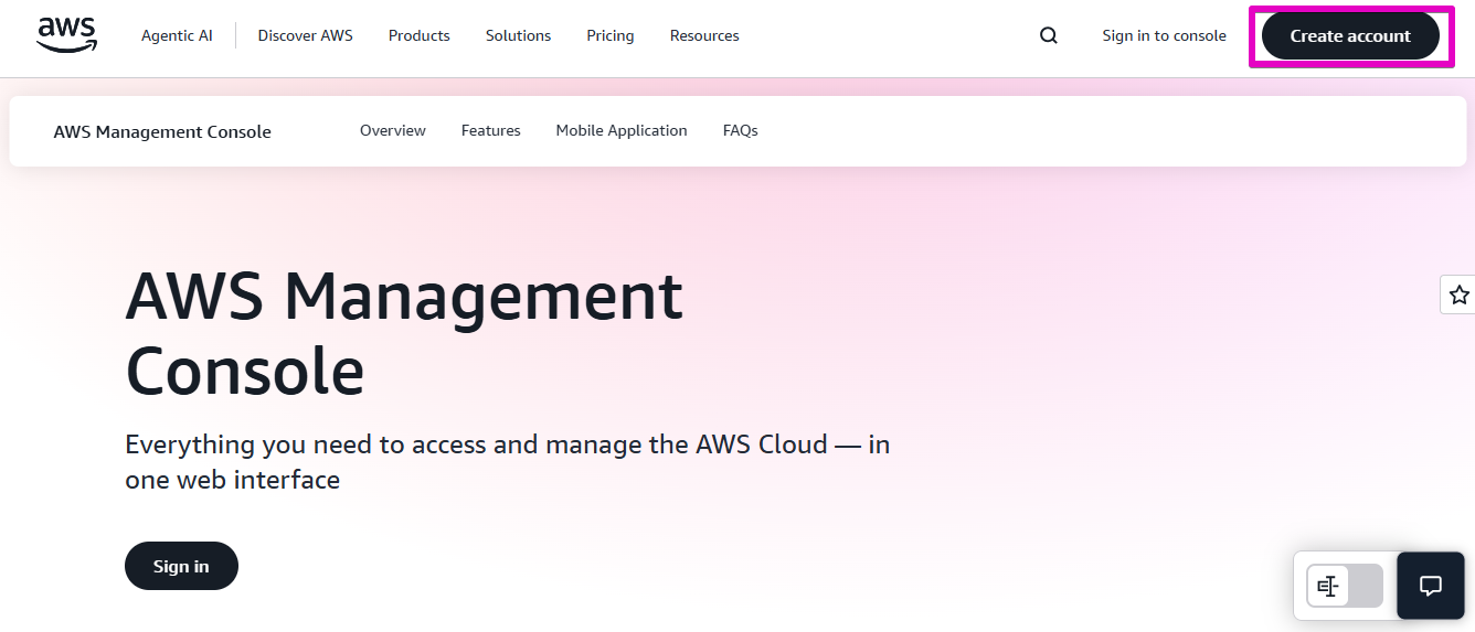 AWS Management Consule