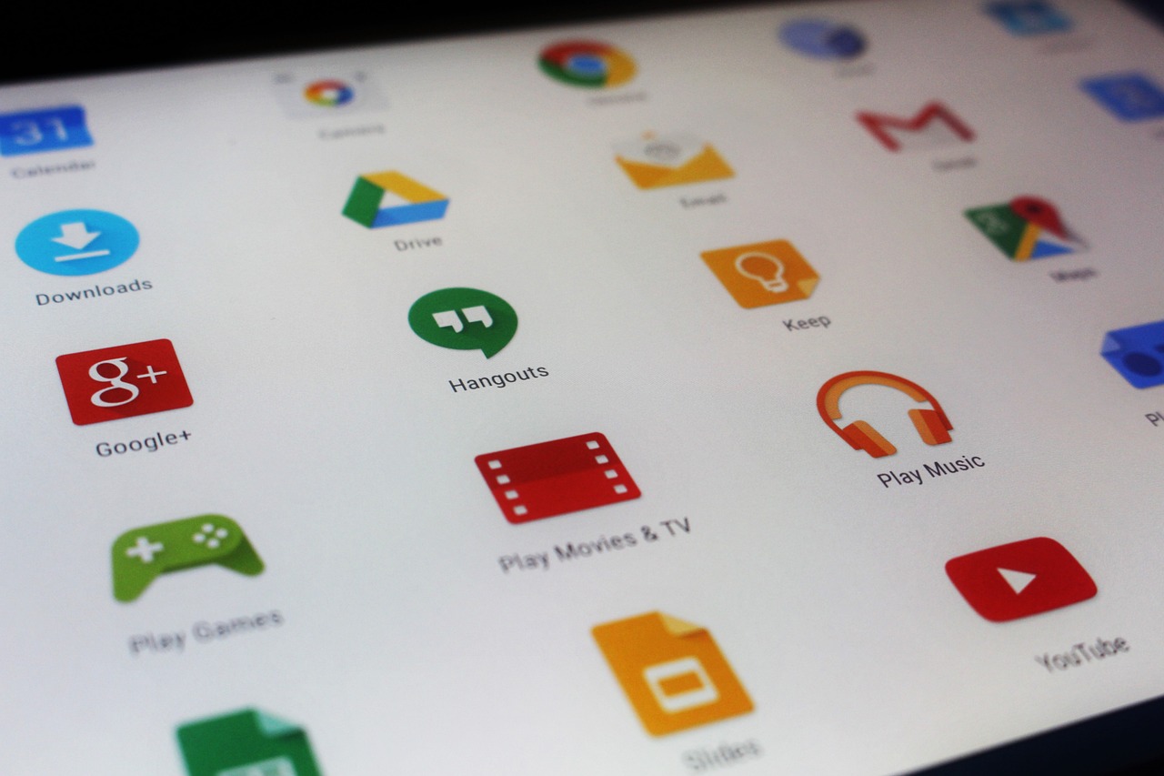 Tablet screen displaying various app icons