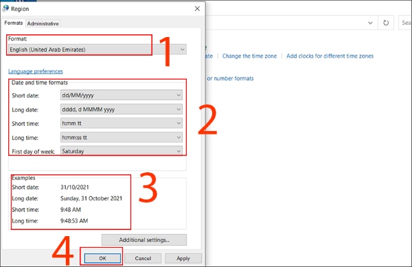 định dạng ngày tháng trong excel