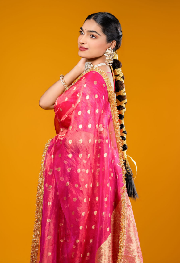 Pink Navratri Saree from Mirra Clothing