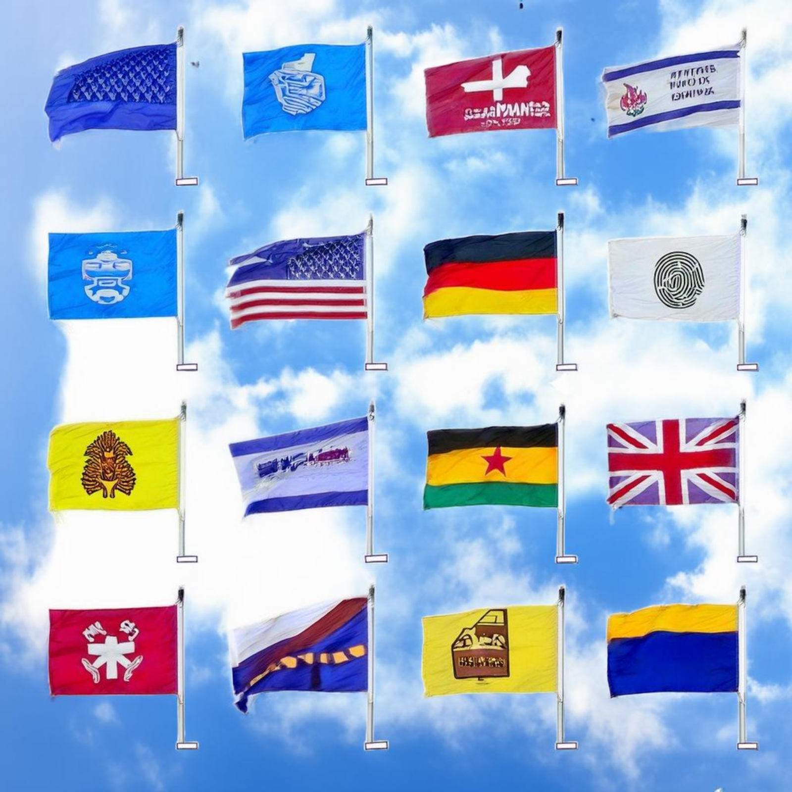 Variety of car flags