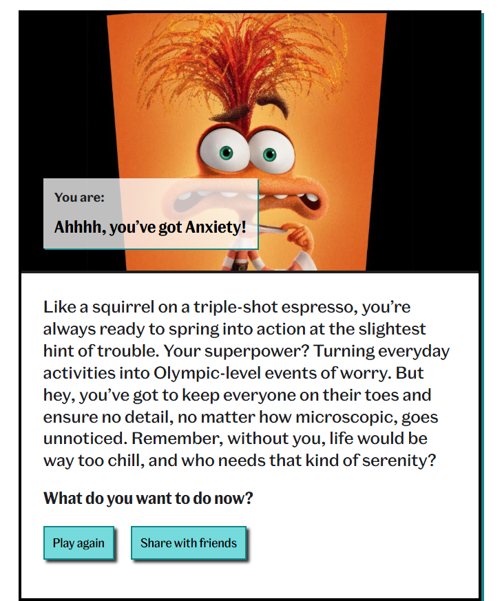 Popular Online Quiz to Test What Inside Out 2 Character Are You Mused