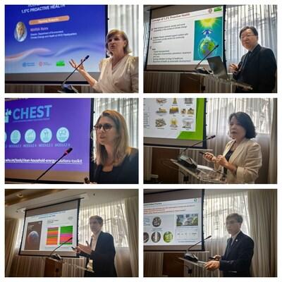 From right to left:Dr. Maria Neira, Dr. Minghui Ren, Dr. Heather Adair-Rohani, Prof. Wei Huang, Dr. Diarmid Campbell-Lendrum, Prof. Fengming Luo
