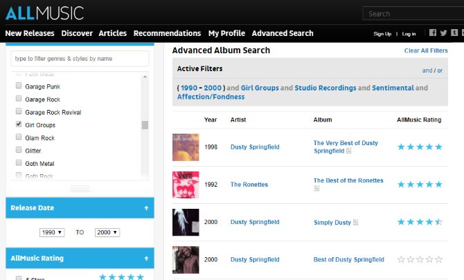 Le guide de musique Internet pour l'audiophile 14 AllMusic Découvrir