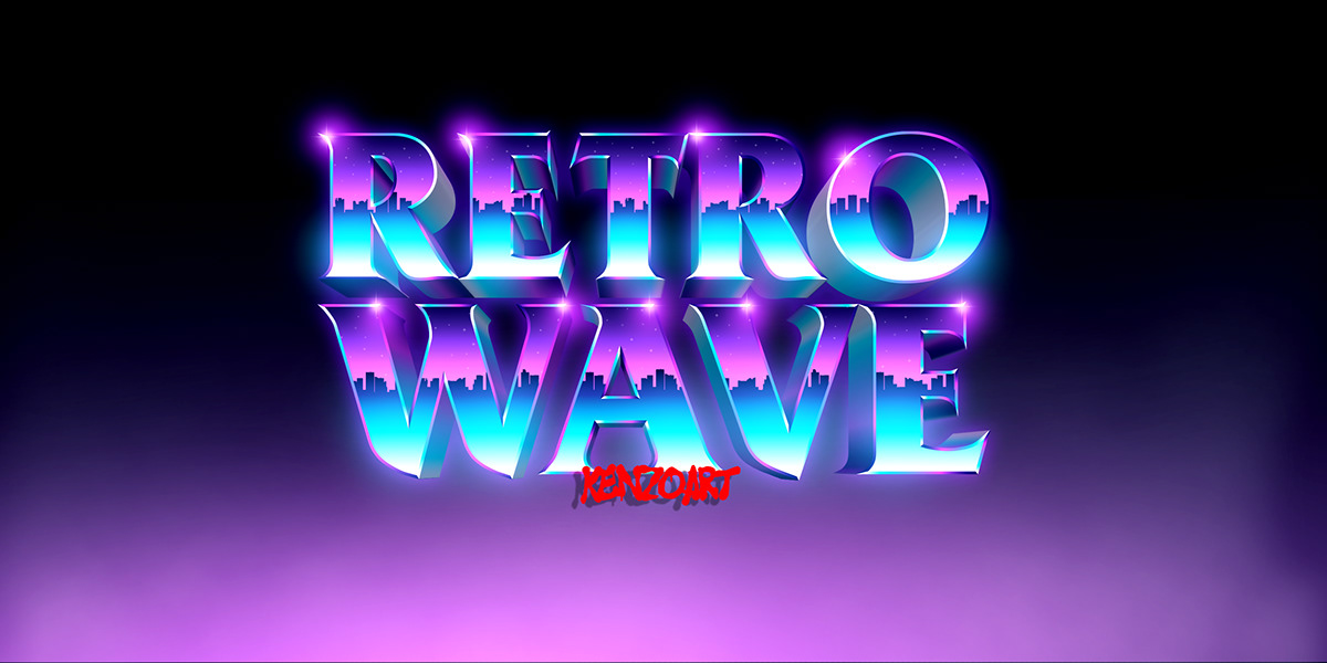 Image from the Synthwave 80s Logo Design Collection: Retro Meets Cyberpunk article on Abduzeedo