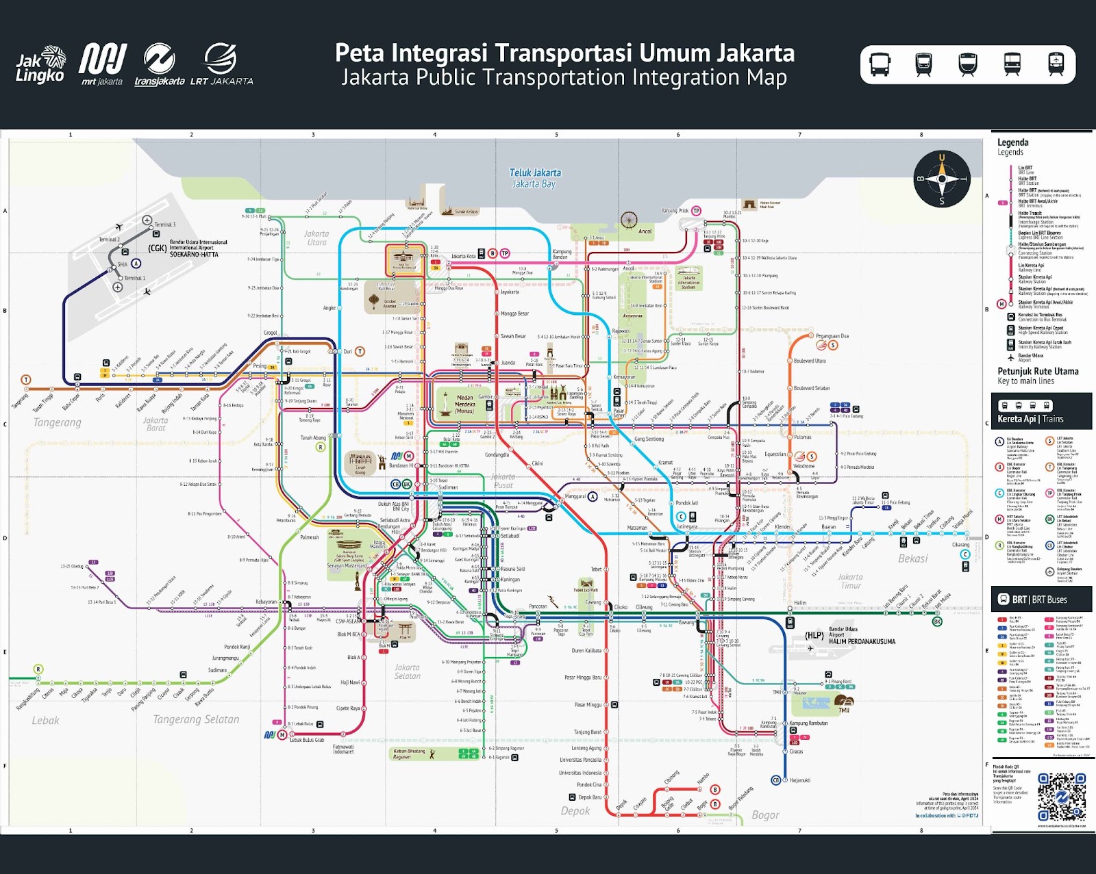 Peta Integrasi Transportasi Umum Jakarta. Sumber:&nbsp;transjakarta.co.id