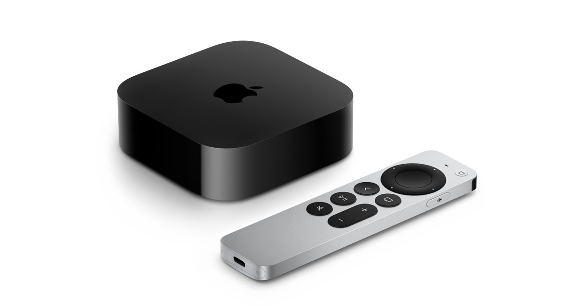 Apple TV 4K with remote.