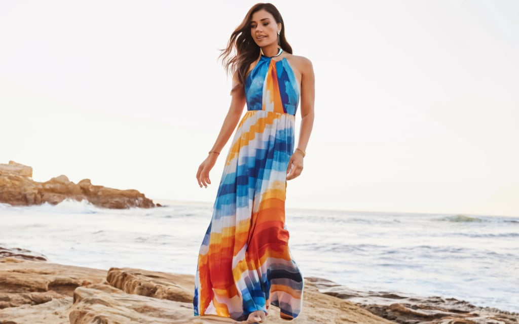 Saulsalito Multicolor Halter Maxi Dress