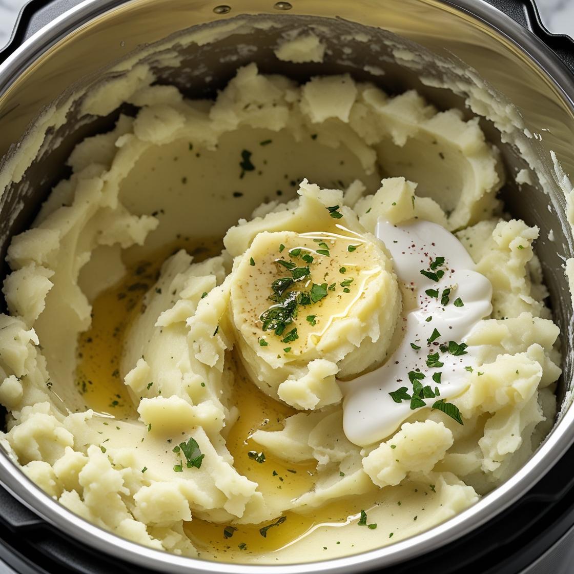 Ingredients for instant pot mashed potatoes – potatoes, butter, milk, garlic

