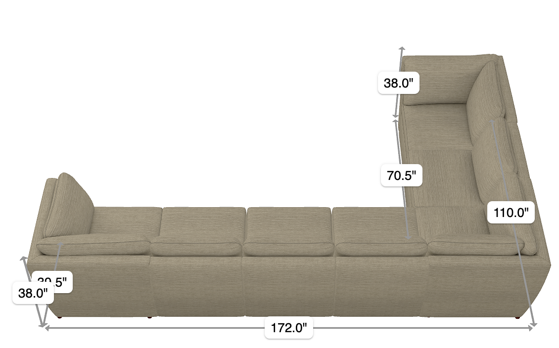 montrose sectional size and dimensions