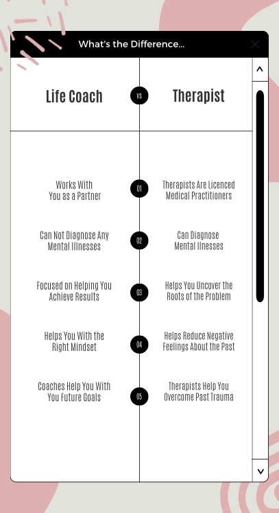 the difference between a therapist and a life coach