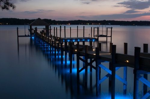 the image displays a waterscape lighting design