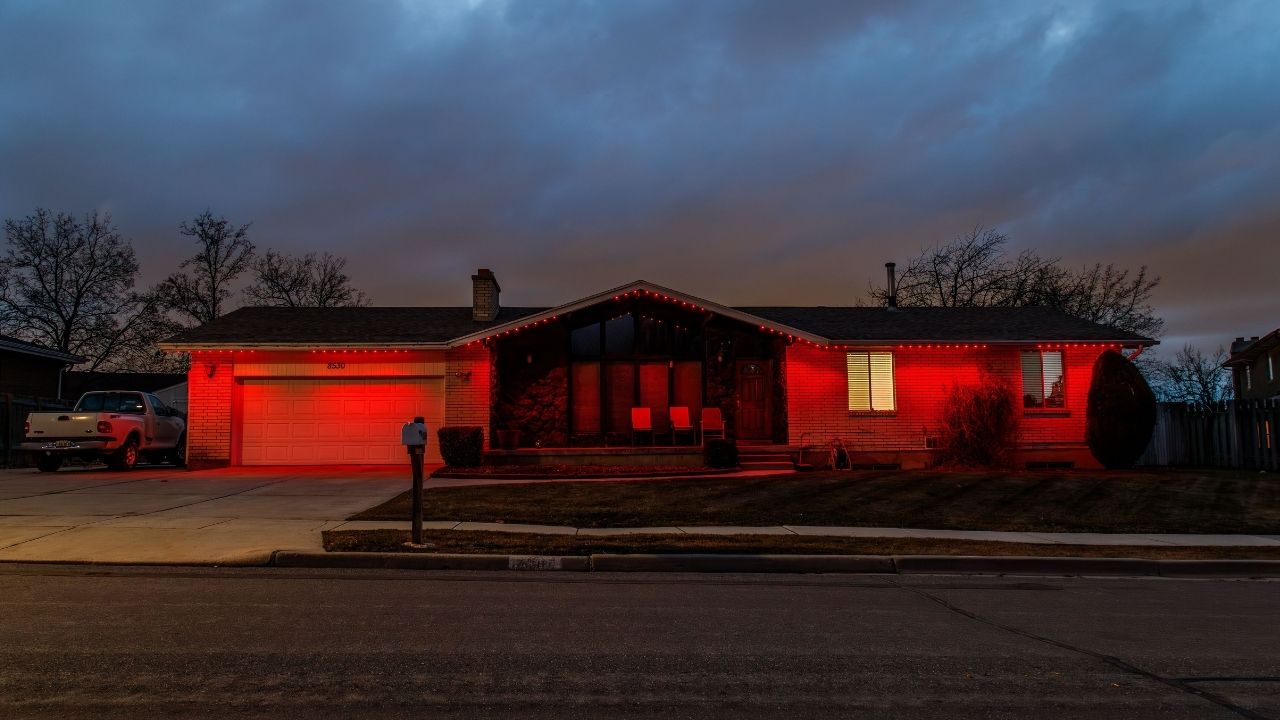 dark red permanent Christmas lights