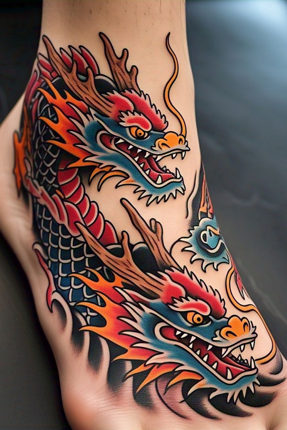 Red and Blue Matching Dragons