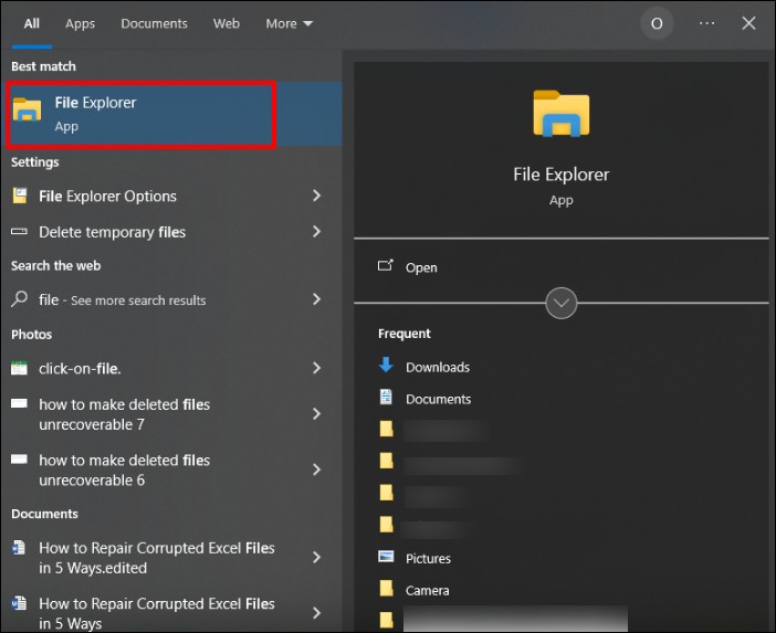 open File Explorer