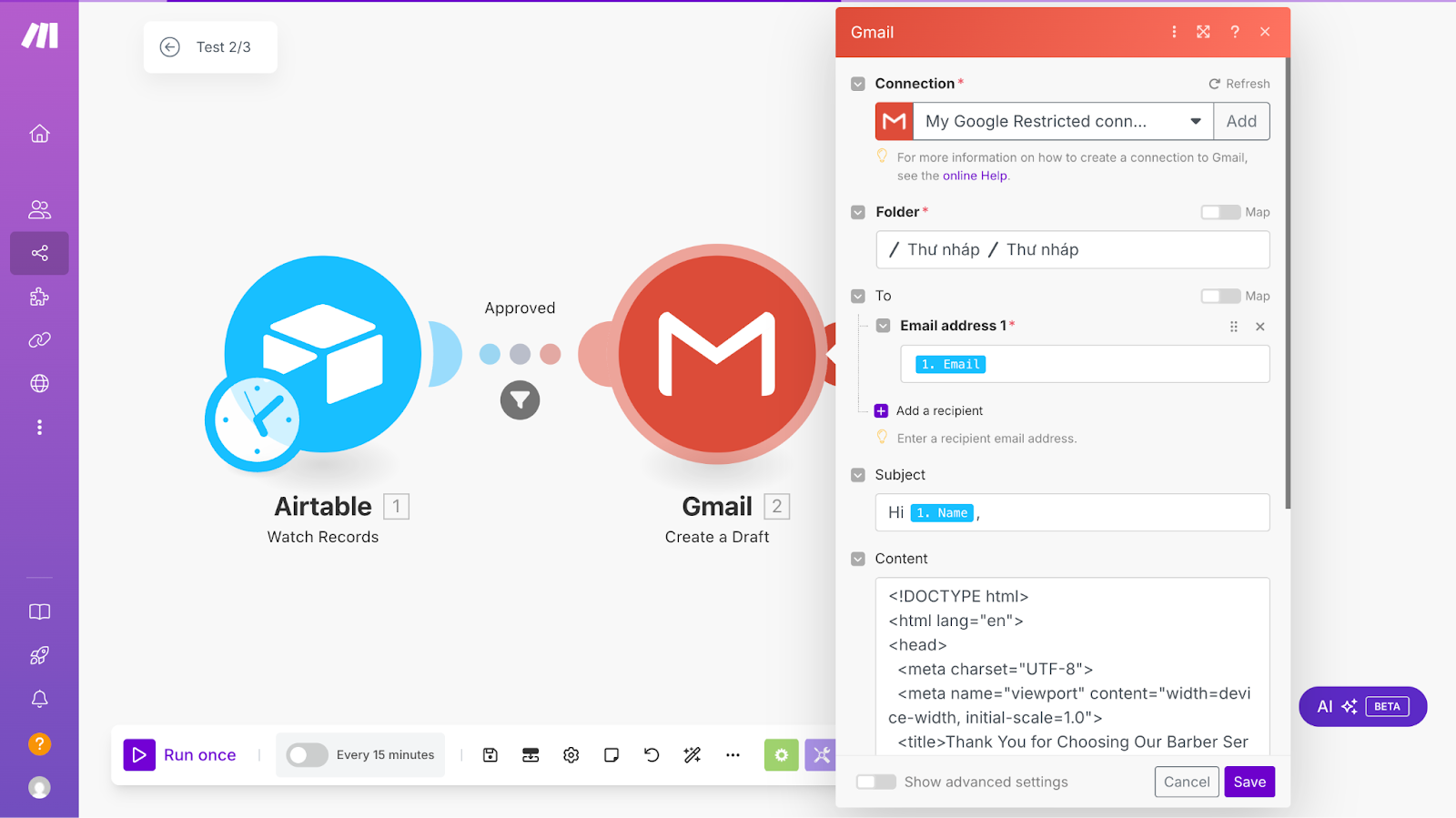 Connect Airtable and Gmail