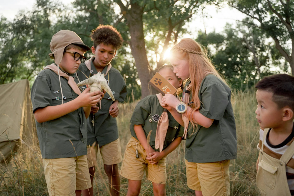 A group of kids in the forest 