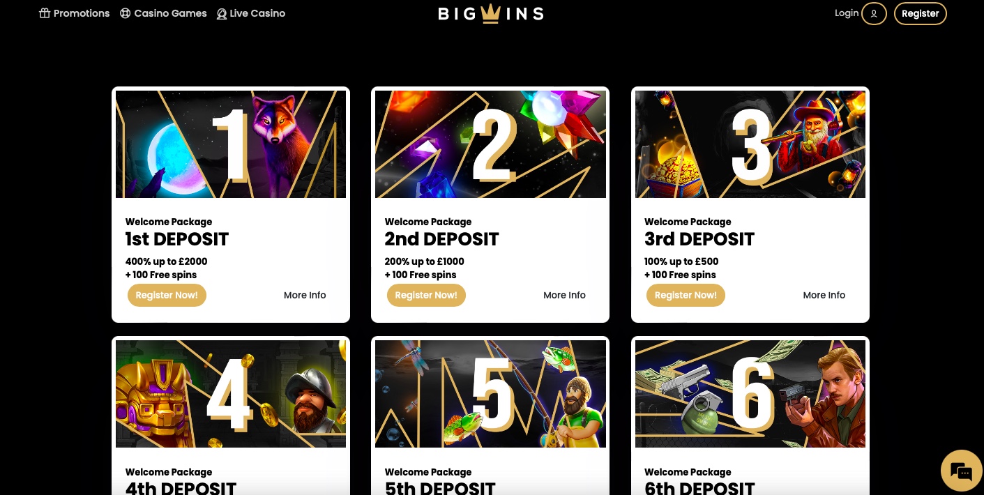 big wins promotions page