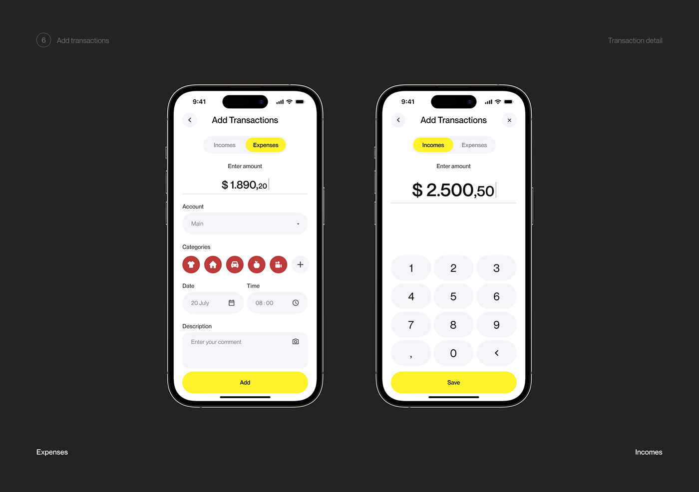 UX UI Mobile app design Figma finance visual design app ios