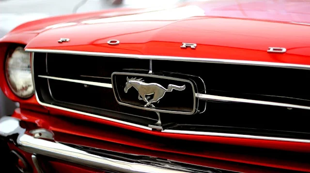 vintage red car