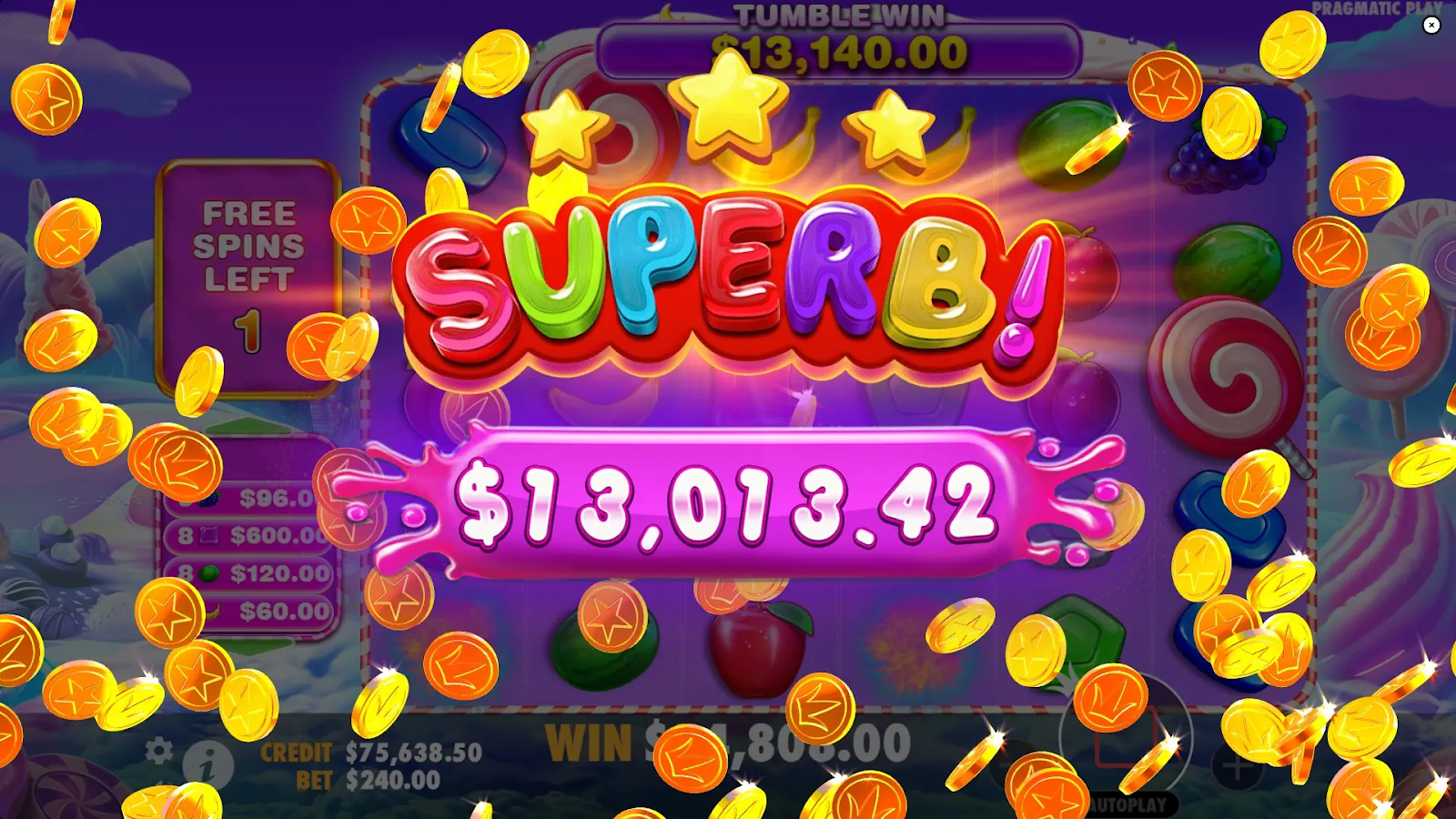 Huge win playing sweet bonanza 1000 bonus buy slot