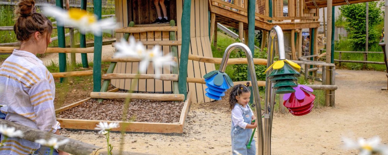 Kids running around at the Fairytale farm