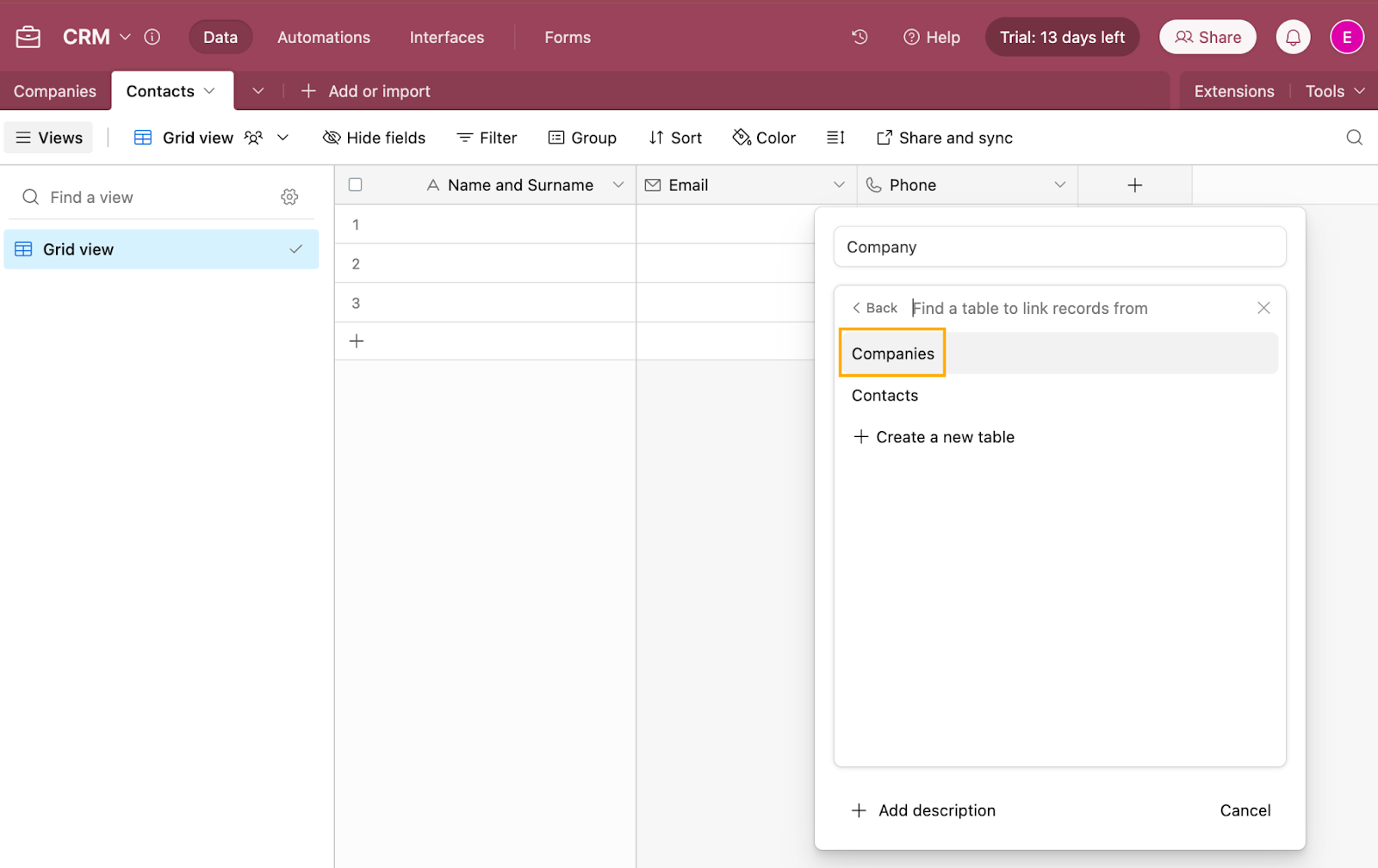 Airtable Basics: Build a simple CRM to store client data