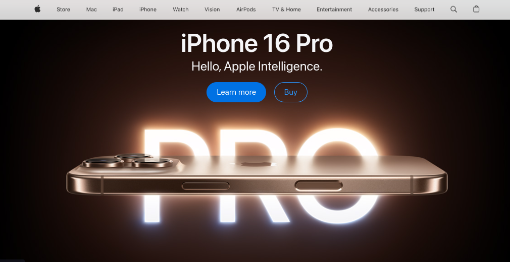 apple landing page