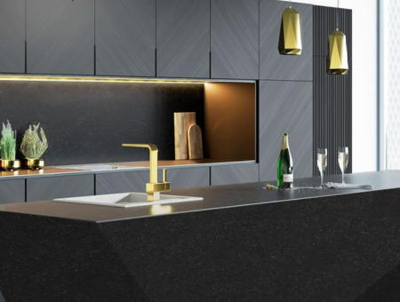 Black pearl granite on countertop